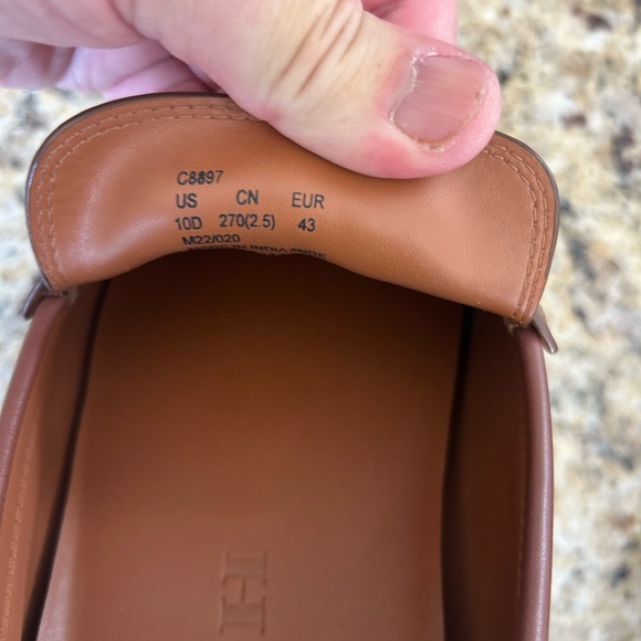 New With Box. Mens Brown Coach Loafers with Signature Coin Size 10 - Picture 4 of 10